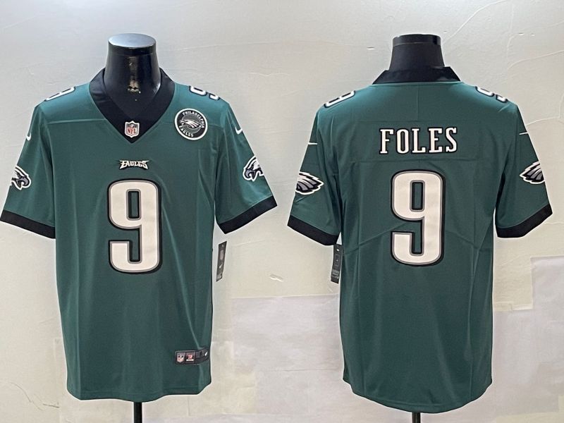 Men Philadelphia Eagles #9 Foles Green Second generation 2024 Nike Limited NFL Jersey style 2